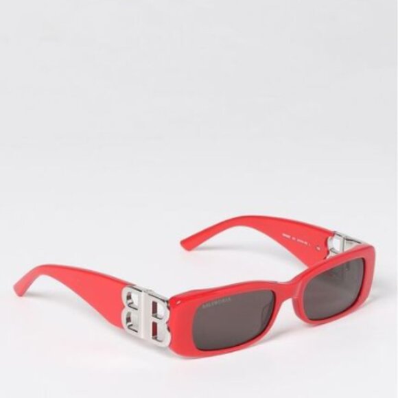 NEW BALENCIAGA SQUARE RED UNISEX BB0096S 015 SUNGLASSES - Picture 1 of 7